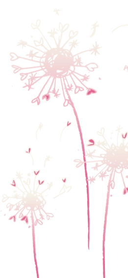 Illustration mehrerer Pusteblumen