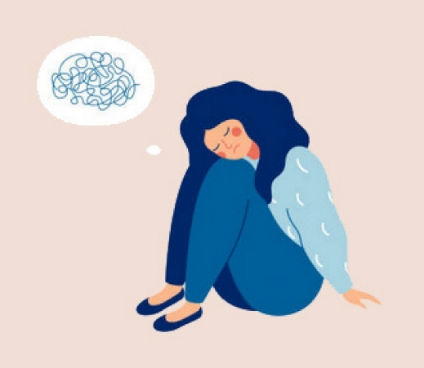 Illustration einer deprimierten Frau